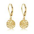 wholesale 14k Gold Drop Earrings With Intricate Filigree Design-0-0