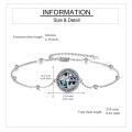 wholesale 925 Sterling Silver Compass Bracelet With Blue Mother Of Pearl And Crystal Centerpiece-0-2
