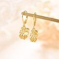 wholesale Gold-plated 925 Sterling Silver Chain Link Dangle Leverback Earrings for Women-0-1