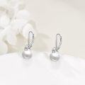 wholesale 925 Sterling Silver White Pearl and Cubic Zirconia Leverback Earrings-0-8