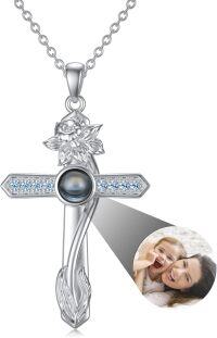 wholesale 925 Sterling Silver 12 Month Birthstone Flower Necklace  Char-03-March-Daffodils-03-Mar-Daffodils+Photo