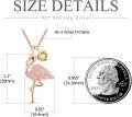 wholesale 925 Sterling Silver 12 Month Birthstone Flamingo Pendant Necklace 18 +2 Chain-0-1