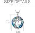 wholesale Sterling Silver Crystal Tree of Life Initial Necklace Mother s Day Gift - Rhodium Plated-0-11