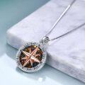 wholesale 925 Sterling Silver Opal Compass Pendant Necklace s for Women Girlfriends Wives Daughters-0-3