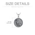 wholesale 925 Sterling Silver Oxidized Poseidon Mermaid Trident Oval Pendant Necklace-0-4