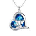wholesale 925 Sterling Silver Elephant Necklace with Heart Crystal for Women - Elegant & Hypoallergenic Jewelry, Lucky Gift for Mom Wife Daughter-0-0