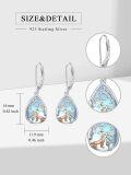 wholesale TOUPOP Lotus/wolf/sea Turtle Dangle Earrings For Women Sterling Silver Leverback Earrings Gifts For Women Birthday -0-4