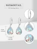 TOUPOP Sterling Silver Lotus Wolf Sea Turtle Dangle Leverback Earrings-0-4