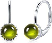 wholesale 925 Sterling Silver 7mm Egg Cut Birthstone Leverback Drop Earrings for Women Girls-August Birthstone