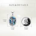 wholesale 925 Sterling Silver Abalone Shell Saint Michael Protect Us Angel Pendant Necklace-0-3