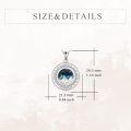 wholesale 925 Sterling Silver Round Abalone Shell & Blue Crystal Mountain Compass Pendant Necklace for Women Girls s 43cm Chain Length-0-4