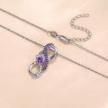 wholesale 925 Sterling Silver & Birthstone Heart Infinity Necklace for Women, Eternal Love Gift, Adjustable Chain, Hypoallergenic, Sensitive Skin Safe-0-1