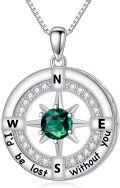wholesale TOUPOP Compass Urn Necklaces For Ashes Women White Gold Plated S925 Sterling Silver Cremation Pendant Necklace With Birthstone Birthday Compass Keepsake Memorial Jewelry For Wife Girlfriend Mom Sister -0-0
