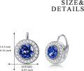 wholesale 925 Sterling Silver Austria Crystal Halo Leverback Earrings Birthday Gifts for Women-0-3
