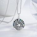 wholesale 925 Sterling Silver Wolf Moon Abalone Shell Necklace Gift for Women Mom-0-1