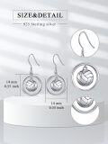 wholesale 925 Sterling Silver Sporty Circle Ball Drop Earrings - Soccer/Volleyball/Basketball/Football/Tennis-0-1