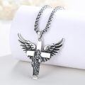 wholesale 925 Sterling Silver Guardian Angel Cross Pendant Necklace for Women Men Catholic s-0-4
