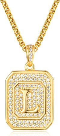 wholesale Gold Filled Sterling Silver Letter Jewelry Necklace for Women Gift for Mom Wife Birthday Anniversary Christmas-Letter L