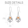 TOUPOP Sterling Silver Stone Flower Dangle Drop Leverback Earrings-0-4