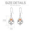 TOUPOP Sterling Silver Stone Flower Dangle Drop Leverback Earrings-0-4