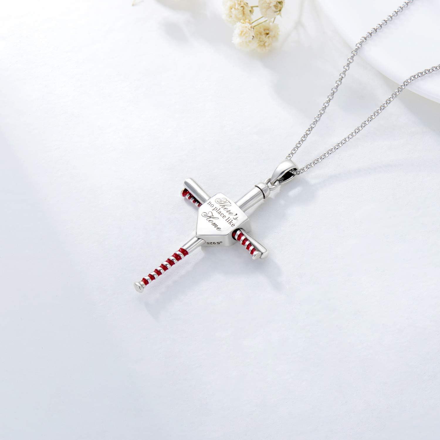 wholesale 925 Sterling Silver Baseball Bat Cremation Urn Keepsake Pendant with Funnel and Fill Kit-0-4