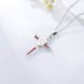 wholesale 925 Sterling Silver Baseball Bat Cross Home Plate Cremation Urn Necklace Memorial Pendant-0-4