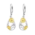 wholesale 925 Sterling Silver Sunflower and Butterfly Drop Earrings Wholesale for Women-0-1