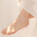 wholesale 925 Sterling Silver Pink Stone Butterfly Charm Ankle Anklet for Women-0-5