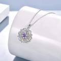 wholesale 925 Sterling Silver Lotus Flower Pendant With Amethyst And Gemstone Accents-0-1