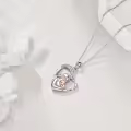 wholesale 925 Sterling Silver Heart Infinity Pendant - Mom and Baby Love Necklaces Wholesale for Women Girls Gifts-0-2