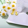 wholesale 925 Sterling Silver Dog in Heart Stud Earrings for Women Gift Ideas-0-2
