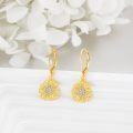 wholesale 14K Gold Sunflower Crystal Drop Earrings for Women-0-4