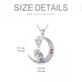 TOUPOP Sterling Silver Moon Initial V Letter Pendant Necklace For Women-0-2