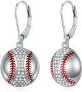 wholesale Sterling Silver Sports Earrings Baseball Basketball Volleyball Soccer Football Jewelry Gifts for Women-0-20