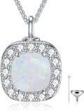 wholesale Sterling Silver Opal Urn Necklace for Ashes Cremation Jewelry-0-0