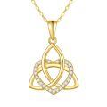 TOUPOP 14K Gold Celtic Knot Heart Pendant Necklace For Women Irish Jewelry Gift-0-0