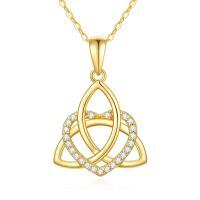 TOUPOP 14K Gold Celtic Knot Heart Pendant Necklace For Women Irish Jewelry Gift-undefined