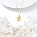 wholesale 14K Gold Four Leaf Clover Charm Necklace - Symbolic Irish Tradition Petals for Hope Faith Love Luck-0-5