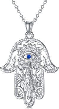 wholesale 925 Sterling Silver Blue Eye Hamsa Hand Pendant Norse Viking Amulet Necklace-c.hamsa