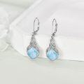 wholesale 925 Sterling Silver Rainbow Moonstone Celtic Knot Drop Earrings for Women and Girls-0-55
