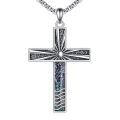 wholesale 925 Sterling Silver Turquoise Inlay Cross Pendant Necklace  for Women-0-0