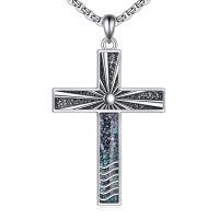 wholesale 925 Sterling Silver Turquoise Inlay Cross Pendant Necklace  for Women-Cross