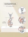 wholesale 925 Sterling Silver Musical Notes Pendant Necklaces for Women - Theatre Gifts with Boxes-0-1