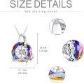wholesale 925 Sterling Silver Rainbow Crystal Compass Pendant Necklace for Women's Graduation Gifts-0-5