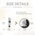 wholesale 925 Sterling Silver Black & White Floral Dog Paw Print Studs for Women Girls  Set of 3 Pairs-0-4