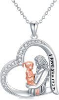 wholesale TOUPOP Mothers Day Gifts For Mom Sterling Silver Always My Mother Forever My Friend Heart Pendant Necklace Mother Christmas Jewelry Gifts For Women Mom Mother (a-mom And Child) -0-0