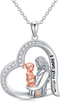 wholesale TOUPOP Mothers Day Gifts For Mom Sterling Silver Always My Mother Forever My Friend Heart Pendant Necklace Mother Christmas Jewelry Gifts For Women Mom Mother (a-mom And Child) -undefined