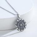 wholesale 925 Sterling Silver Round Black Onyx Hecate Pendant Necklaces Gifts for Women and Girls 36 Chain Length-0-4