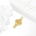 wholesale 14K Gold Claddagh Celtic Knot Cross Pendant Necklace Religious s for Men & Women-0-2