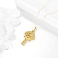 wholesale 14k Gold Celtic Cross Claddagh Pendant Necklace-0-2